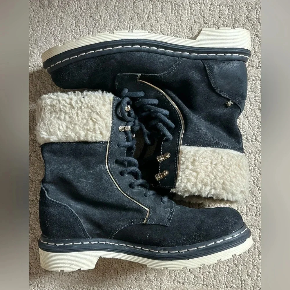 Cravo Canela black suede leather boots size 6.5